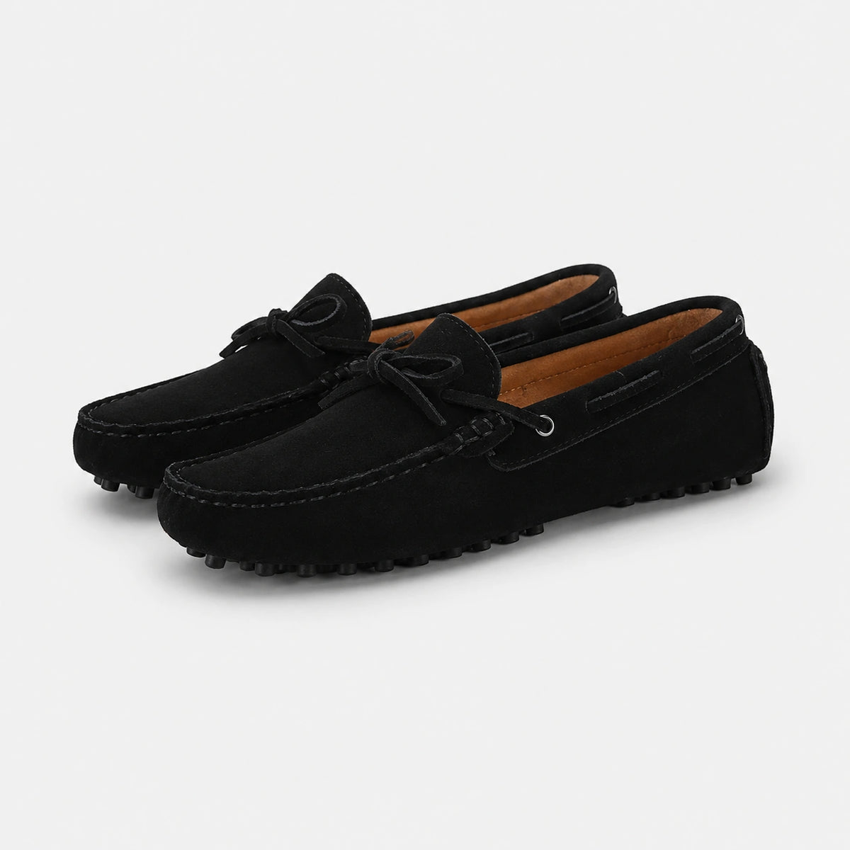 Mocassin en Nubuck Noir à Lacet pour Homme | Patrick
