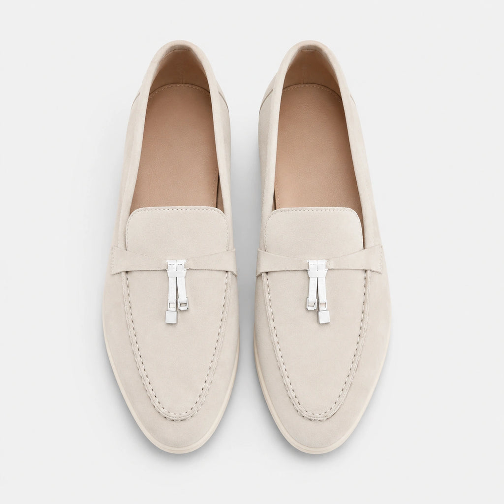 Mocassin en Daim Beige à Gland | Pierre