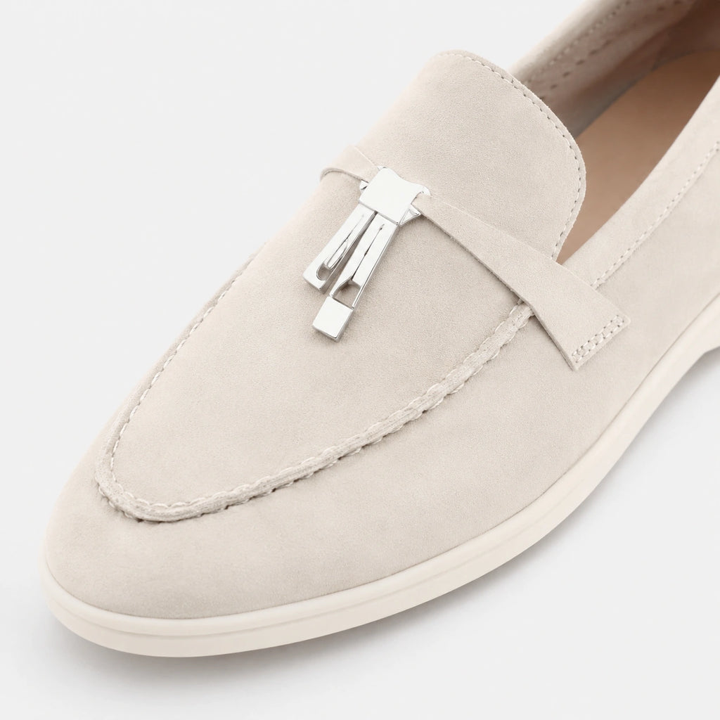 Mocassin en Daim Beige à Gland | Pierre