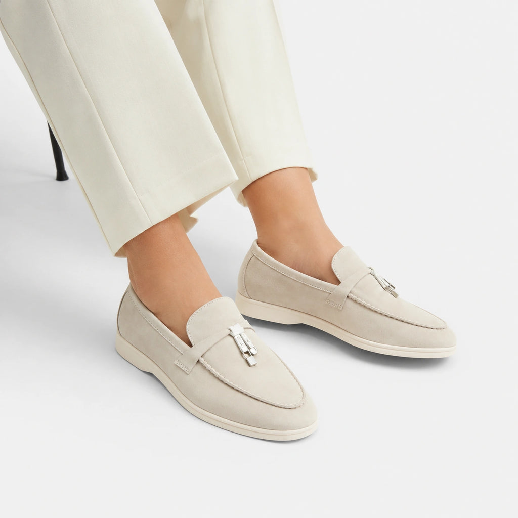 Mocassin en Daim Beige à Gland | Pierre
