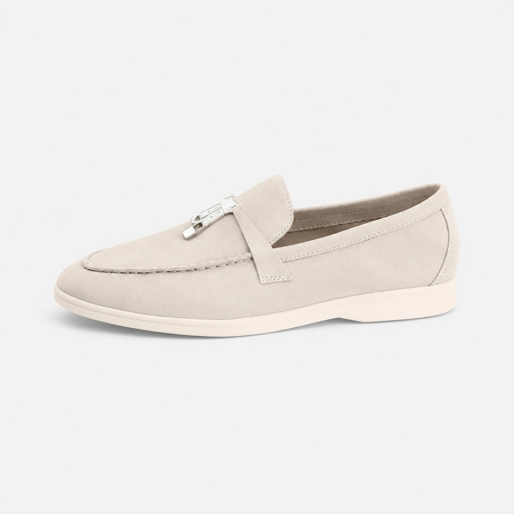 Mocassin en Daim Beige à Gland | Pierre