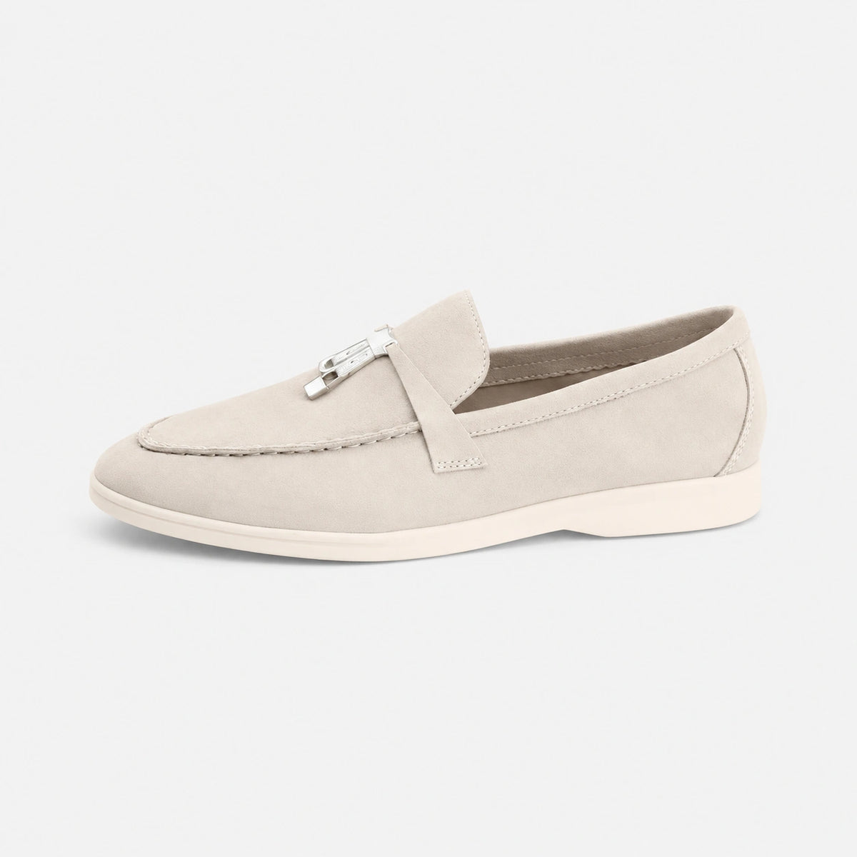 Mocassin en Daim Beige à Gland | Pierre