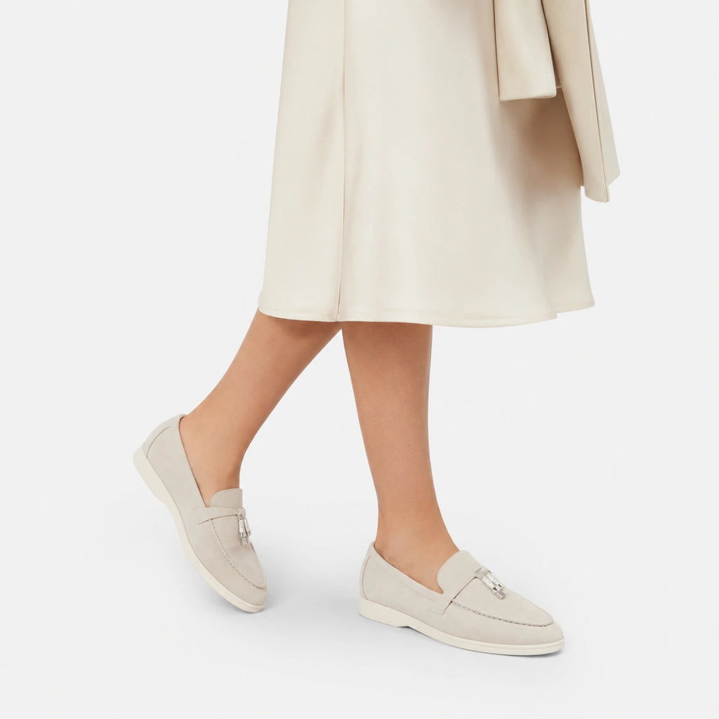 Mocassin en Daim Beige à Gland | Pierre