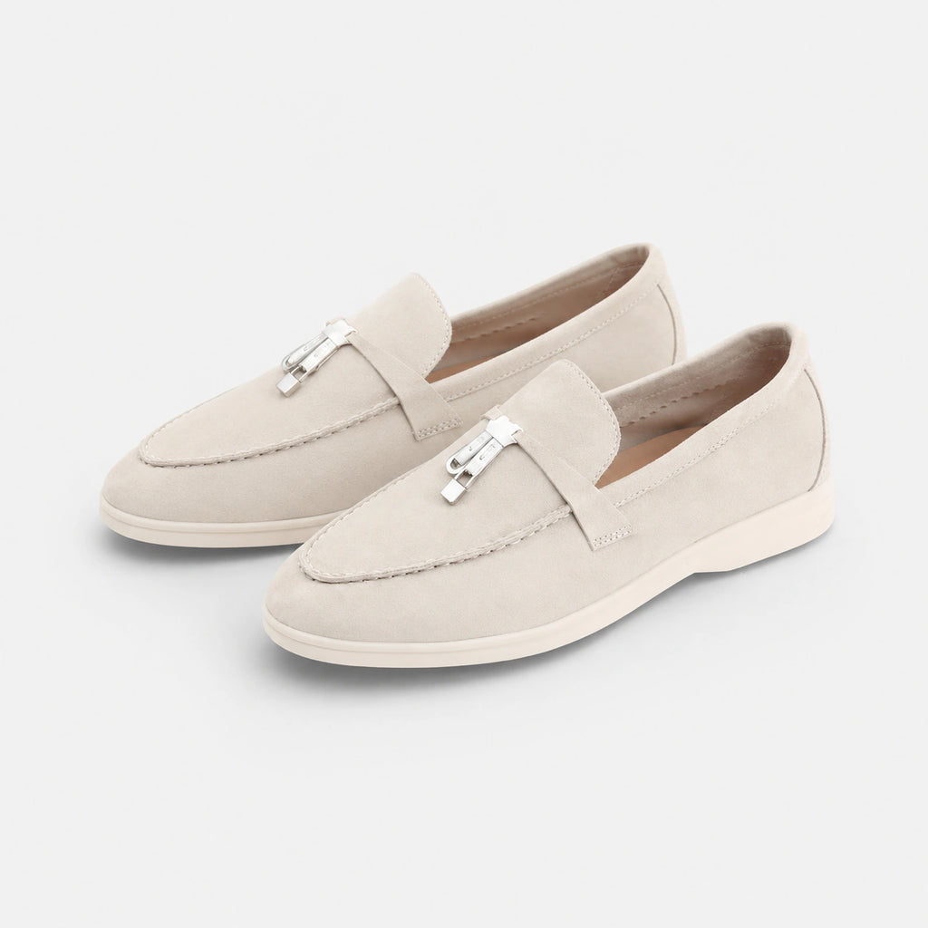Mocassin en Daim Beige à Gland | Pierre