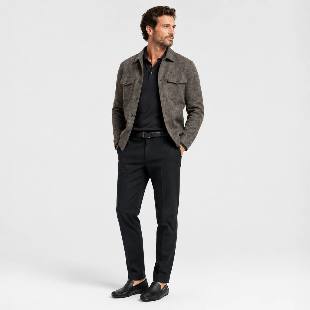 Mocassin en Cuir Noir pour Bateau Homme | Rufin