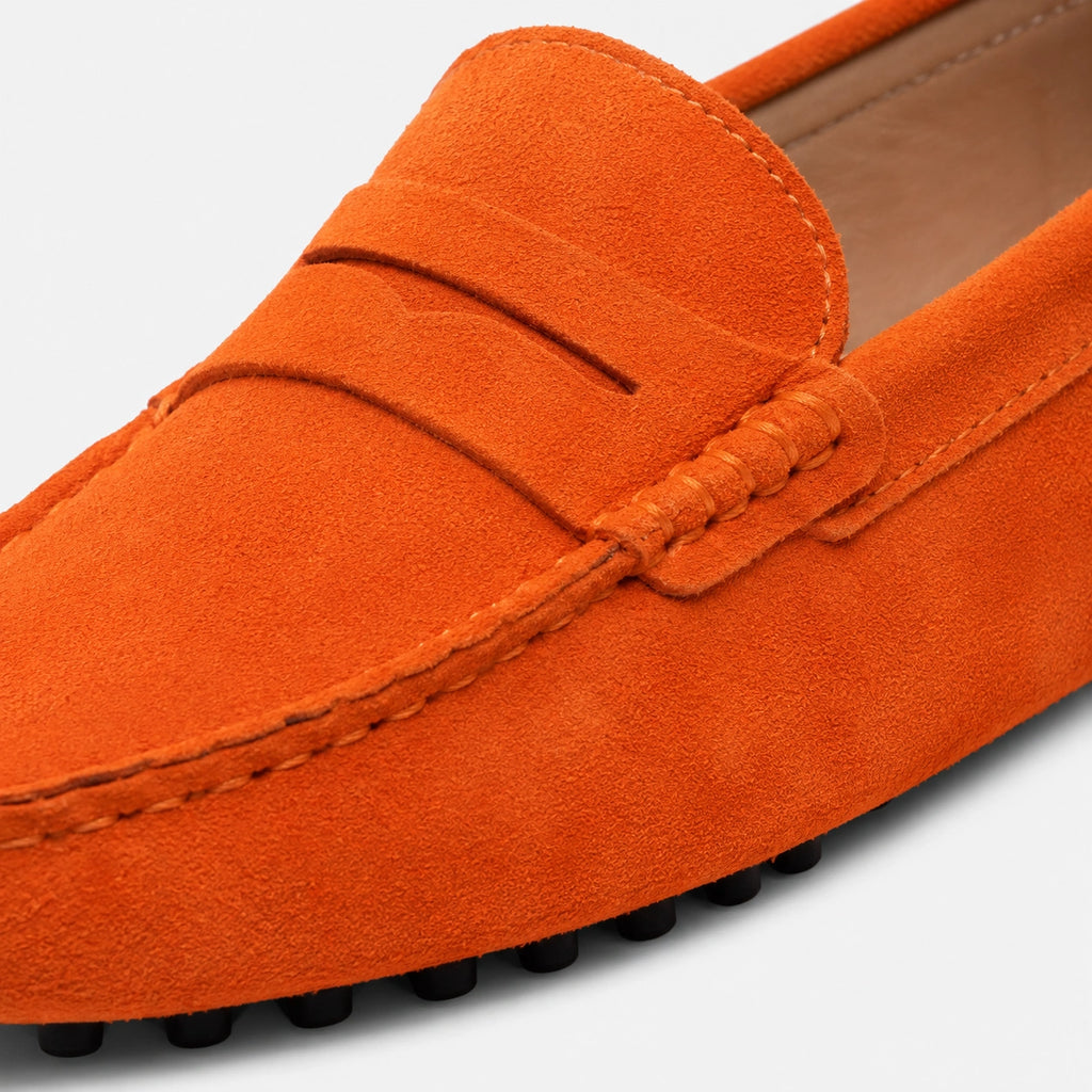 Mocassin Femme Daim Orange | Sidonie