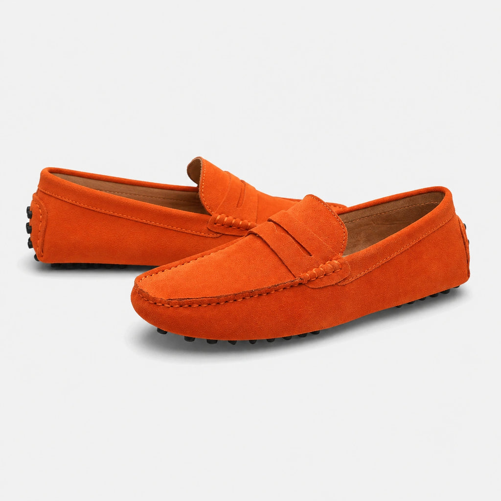 Mocassin Femme Daim Orange | Sidonie