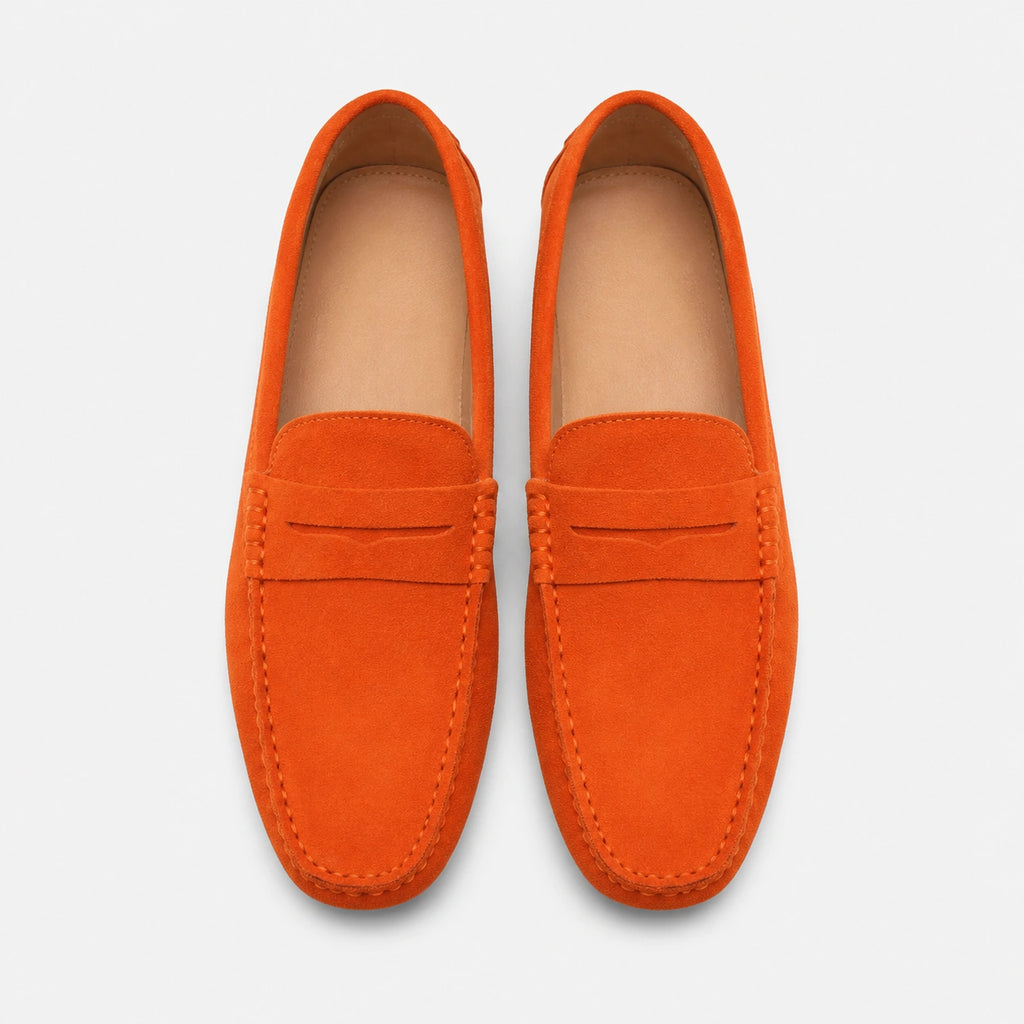 Mocassin Femme Daim Orange | Sidonie