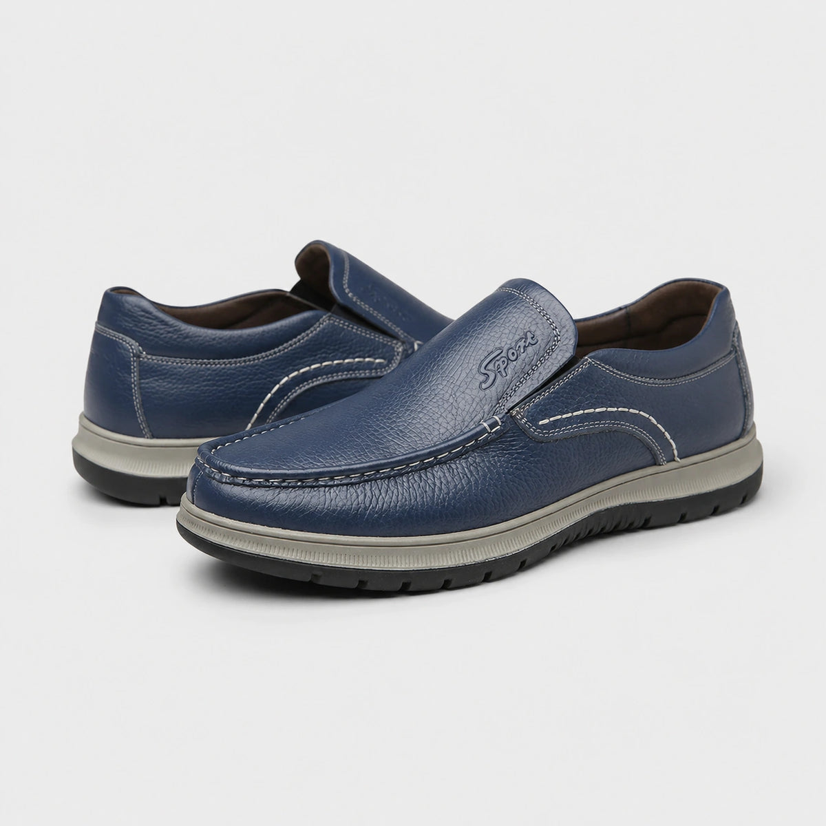 Mocassin en Cuir Bleu Marine Épais pour Homme | Tancrede