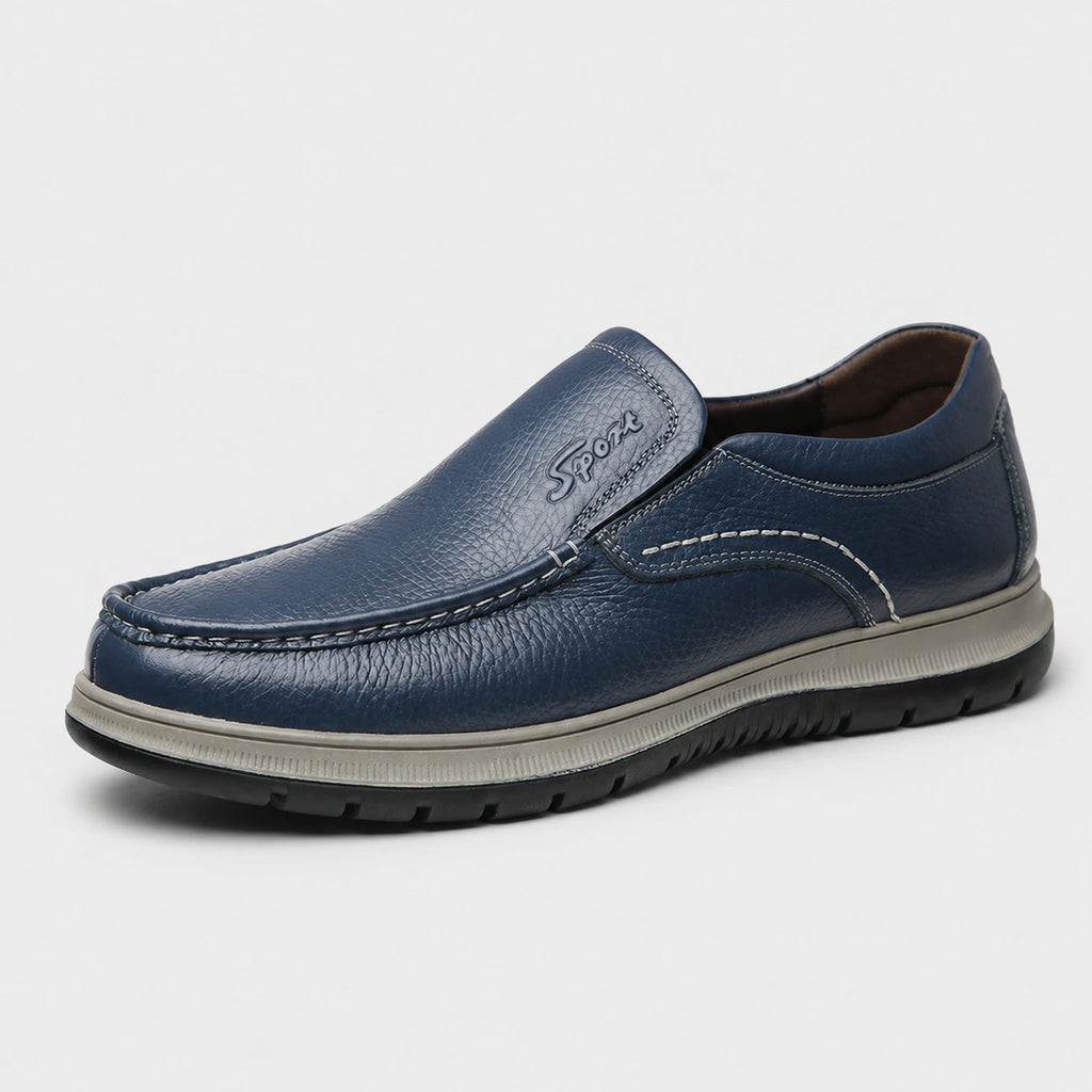 Mocassin en Cuir Bleu Marine Épais pour Homme | Tancrede