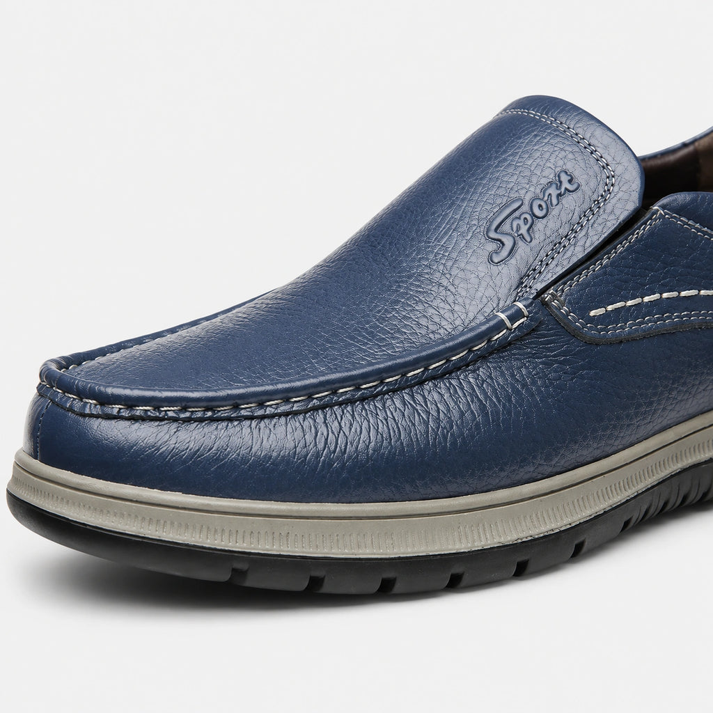 Mocassin en Cuir Bleu Marine Épais pour Homme | Tancrede
