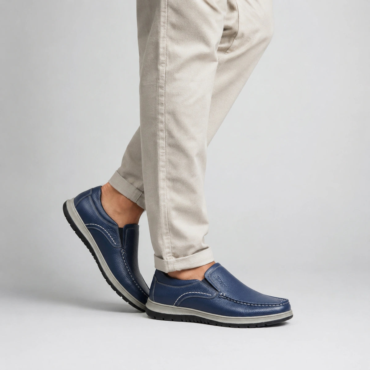 Mocassin en Cuir Bleu Marine Épais pour Homme | Tancrede