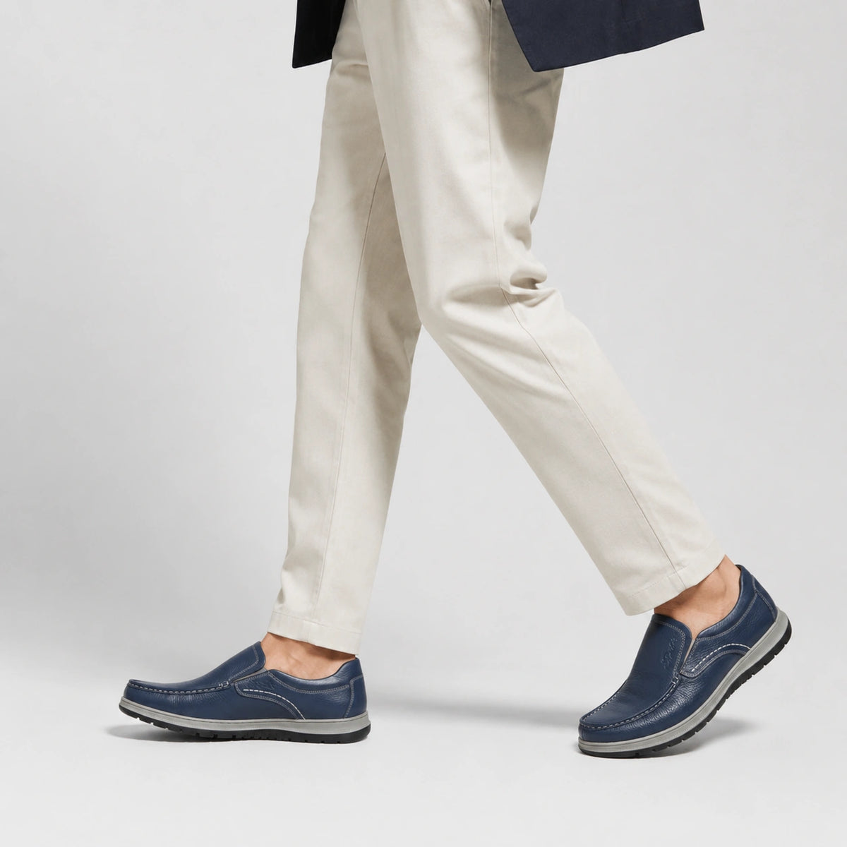 Mocassin en Cuir Bleu Marine Épais pour Homme | Tancrede