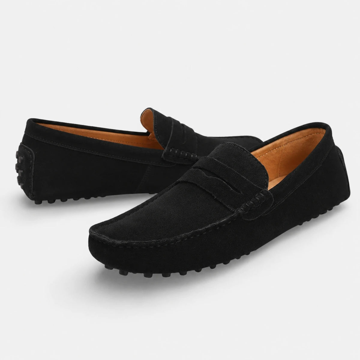 Mocassin Noir Daim Homme Vintage | Tom