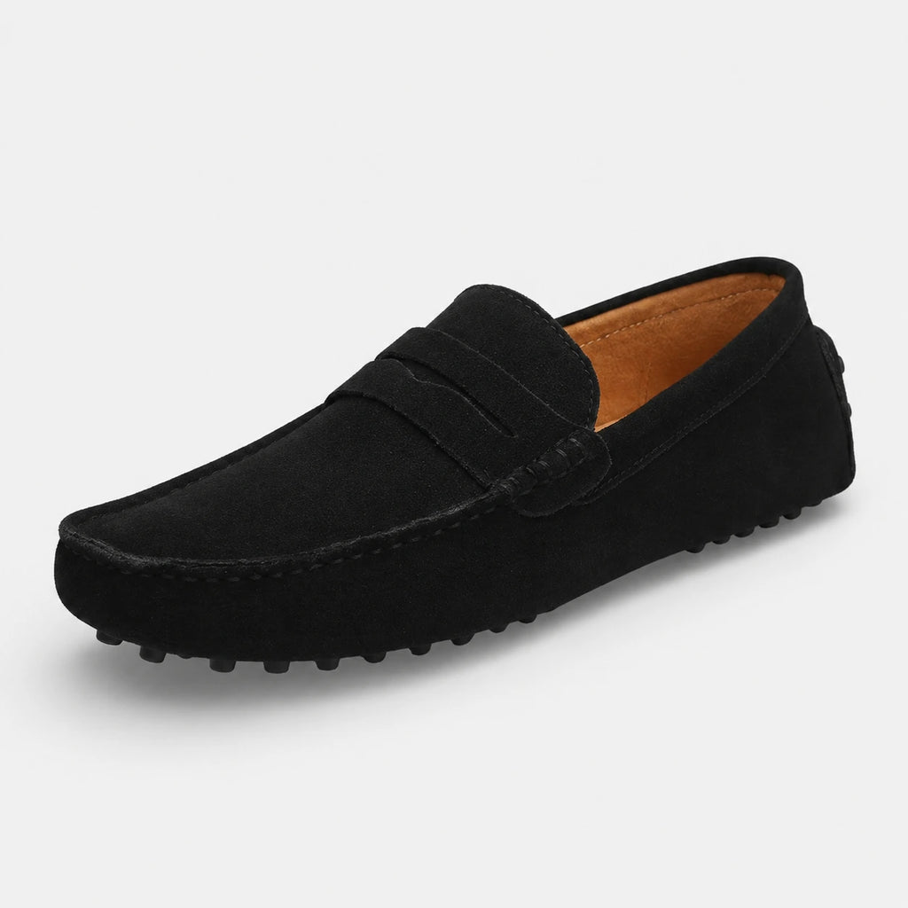 Mocassin Noir Daim Homme Vintage | Tom