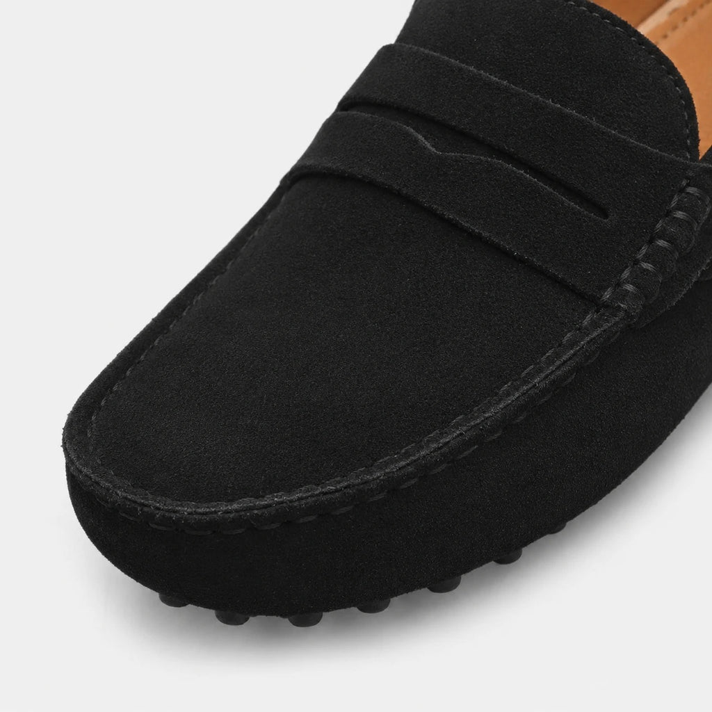 Mocassin Noir Daim Homme Vintage | Tom