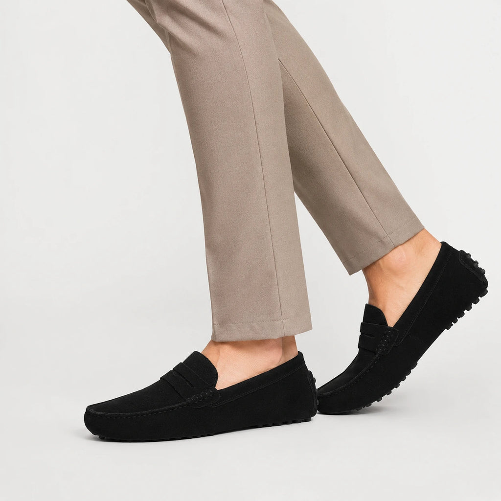 Mocassin Noir Daim Homme Vintage | Tom
