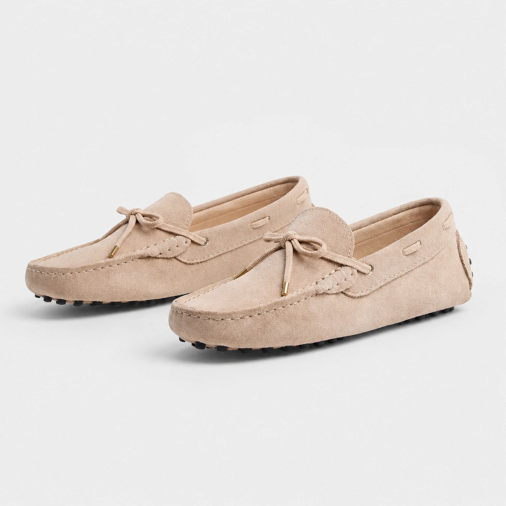 Mocassin en Daim Beige pour Femme | Vanessa