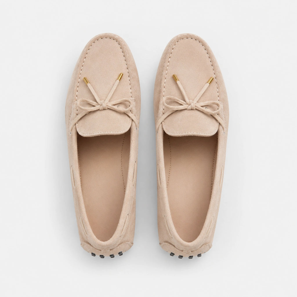 Mocassin en Daim Beige pour Femme | Vanessa