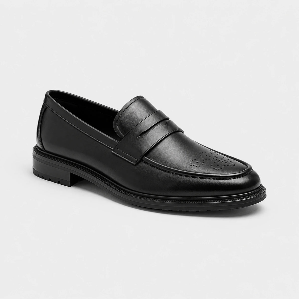 Mocassin Confort en Cuir Noir pour Costume Mariage | Yannick