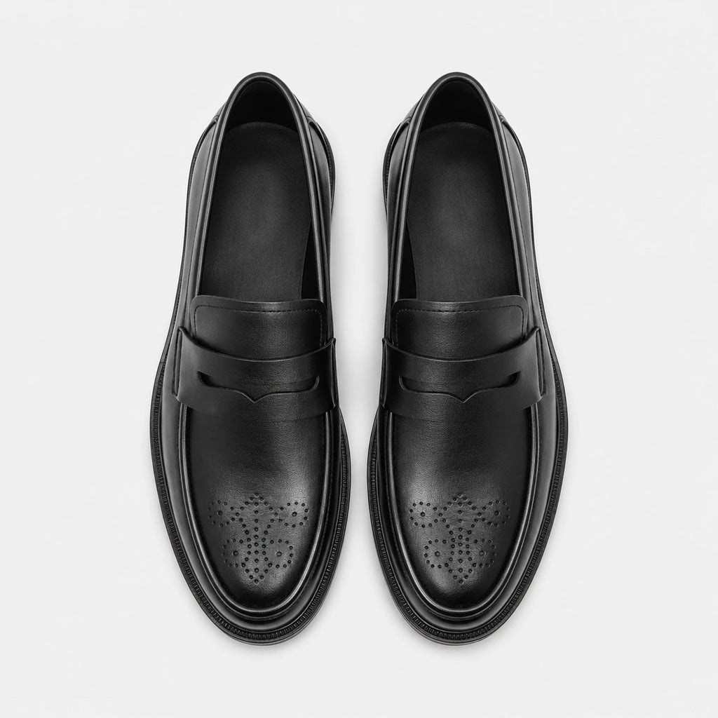 Mocassin Confort en Cuir Noir pour Costume Mariage | Yannick