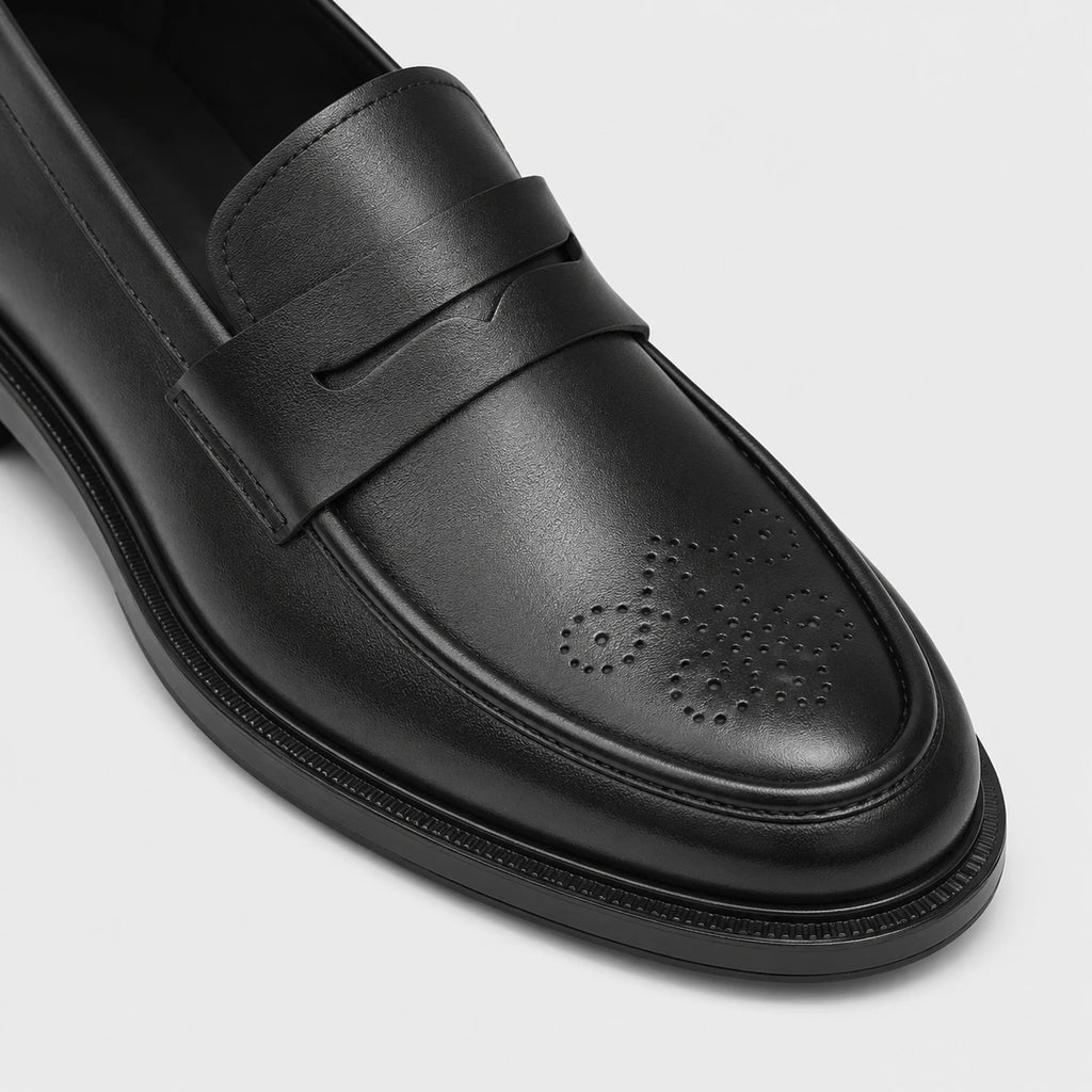 Mocassin Confort en Cuir Noir pour Costume Mariage | Yannick