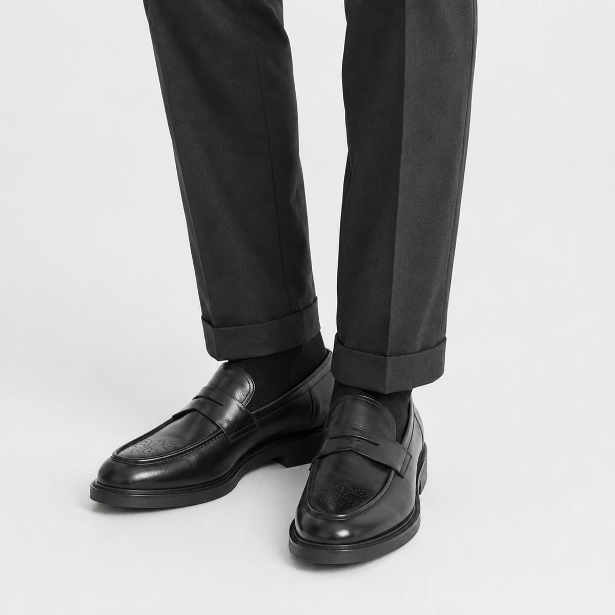 Mocassin Confort en Cuir Noir pour Costume Mariage | Yannick