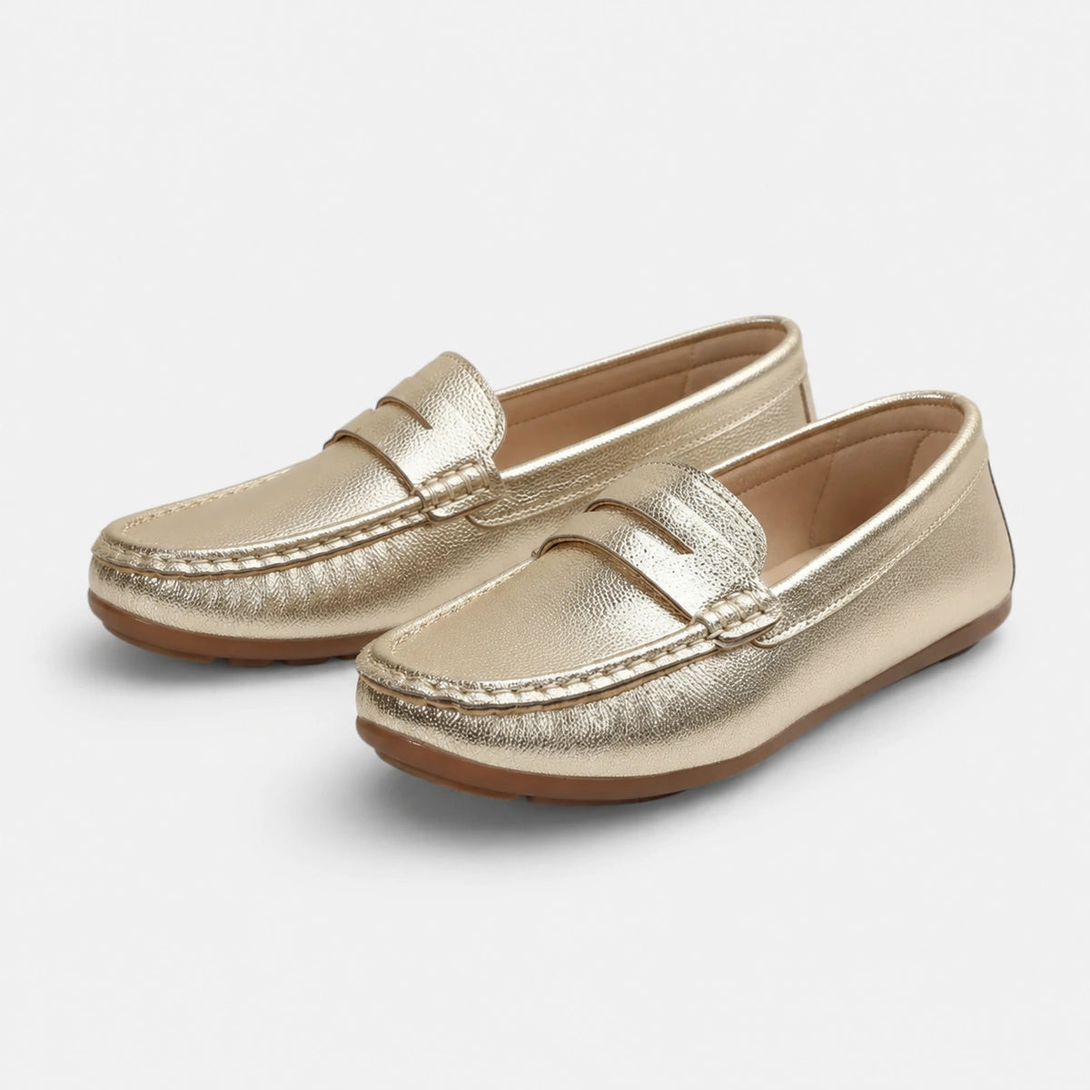 Mocassin Femme Or | Léonie