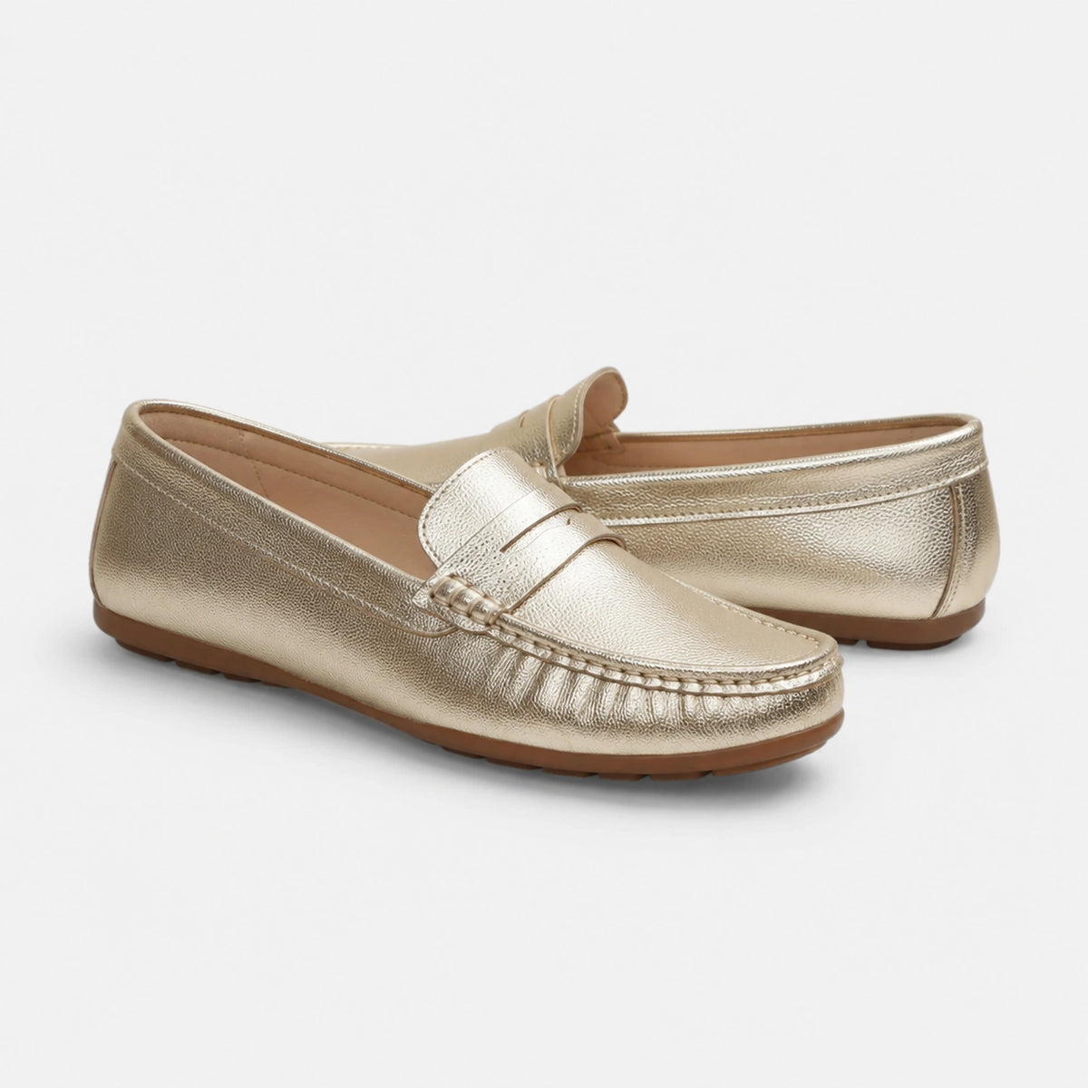 Mocassin Femme Or | Léonie