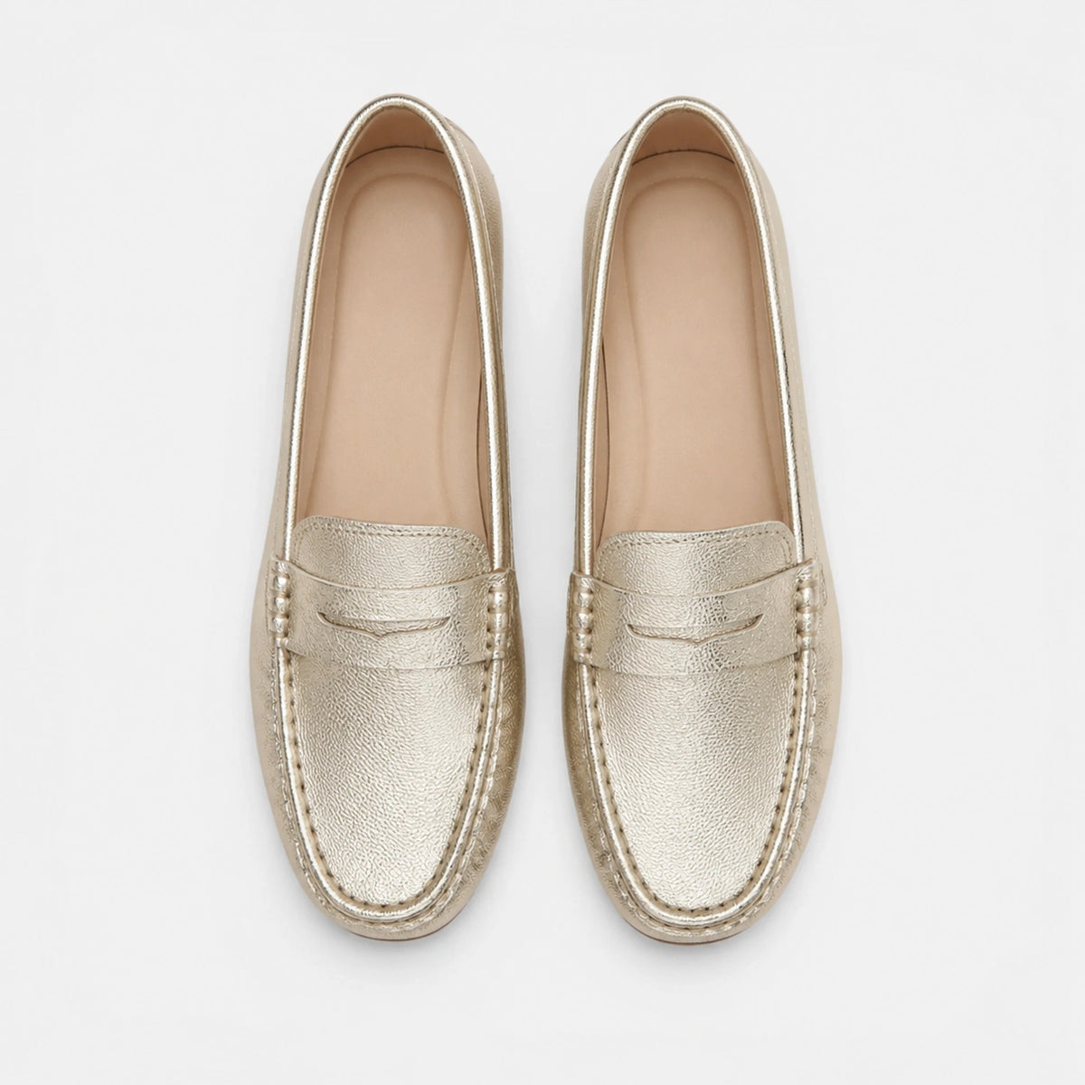Mocassin Femme Or | Léonie