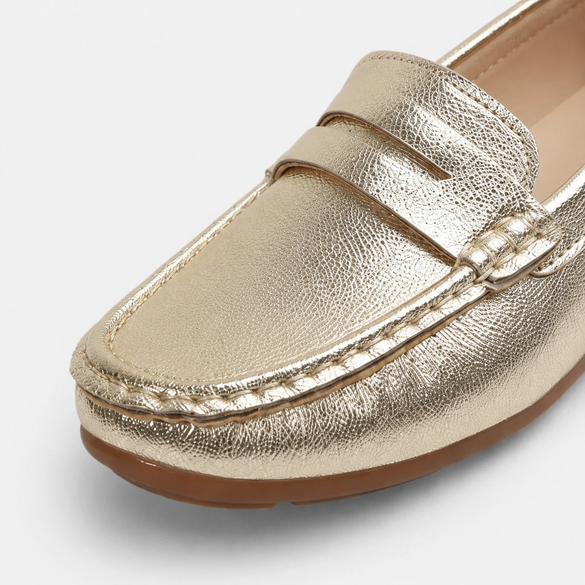 Mocassin Femme Or | Léonie