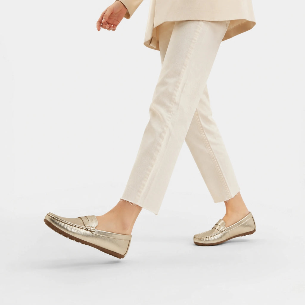 Mocassin Femme Or | Léonie