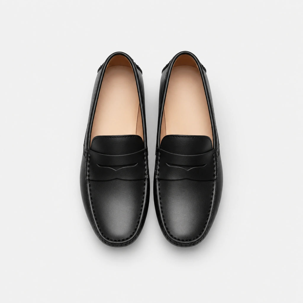 Mocassin en Cuir Mat Noir pour Femme | Nina