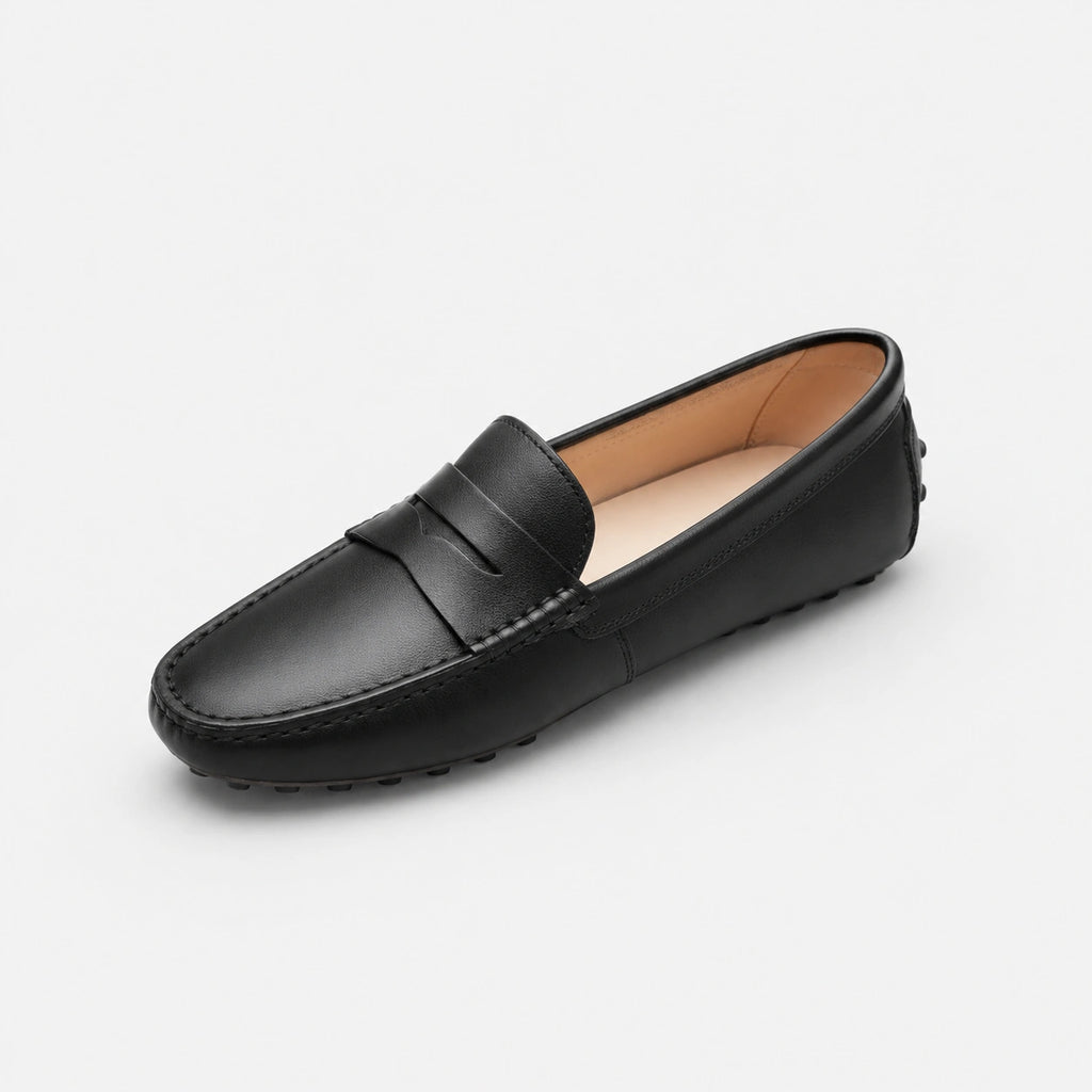 Mocassin en Cuir Mat Noir pour Femme | Nina