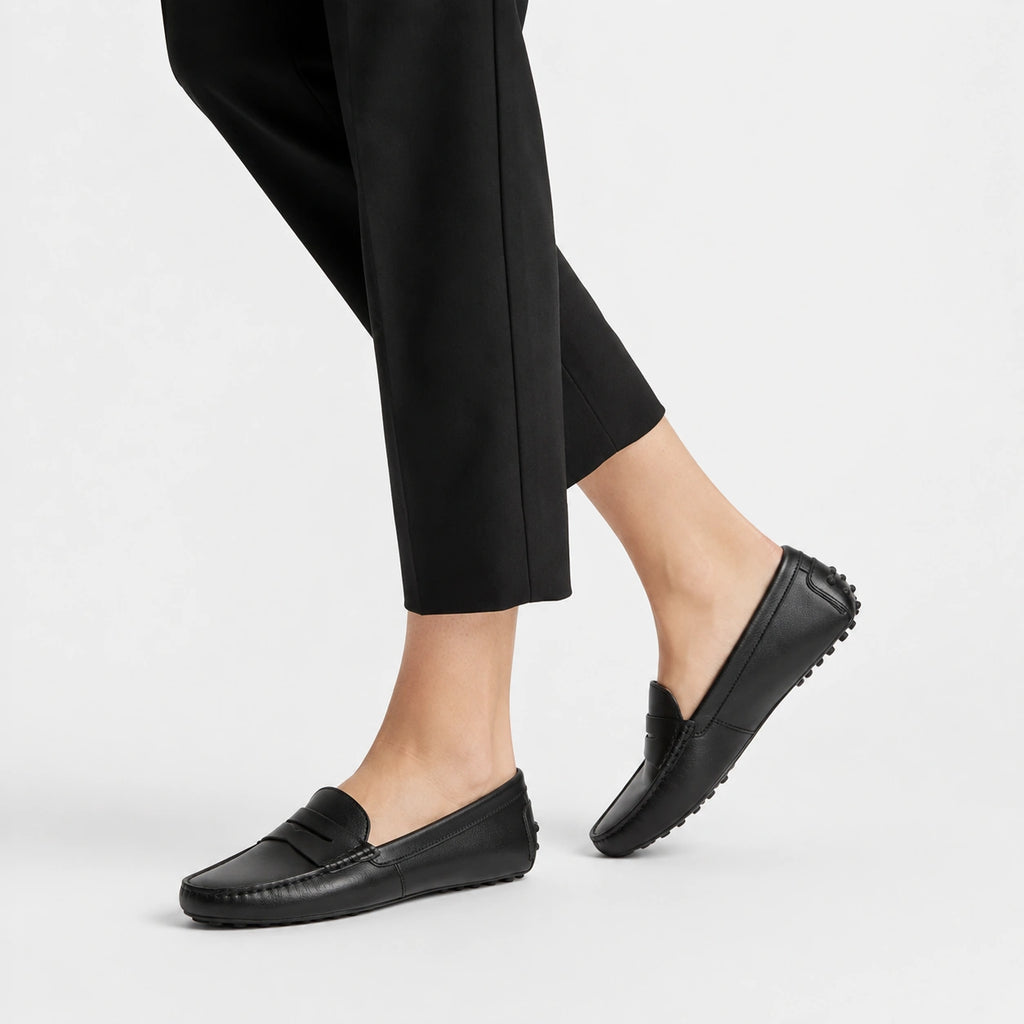 Mocassin en Cuir Mat Noir pour Femme | Nina