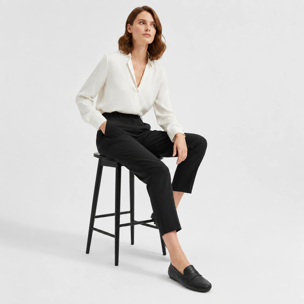 Mocassin en Cuir Mat Noir pour Femme | Nina